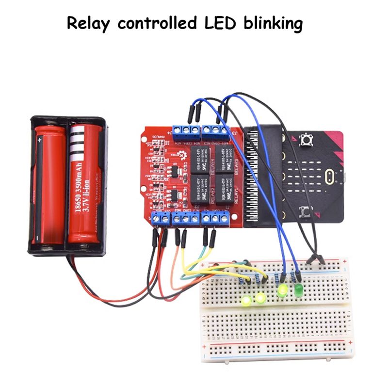 Microbit - Moduł przekaźnikowy A64I Microbit 4-kanałowy, 5V,