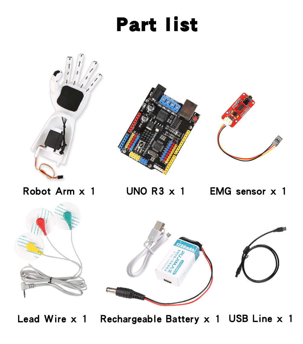 Ramię robota z czujnikiem EMG  – Arduino Robot recenzja i cena