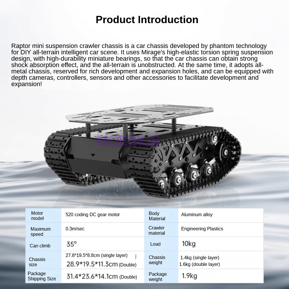10KG ładunek metalowe podwozie – Tracked Robot Chassis recenzja i cena